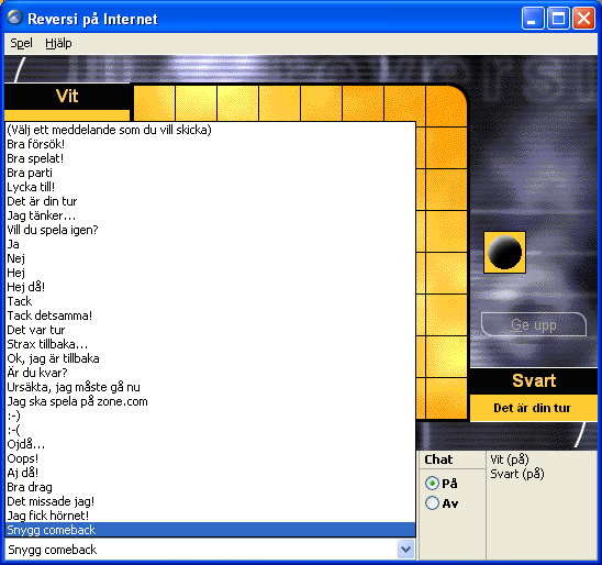 skärmdump från reversi på Windows XP
