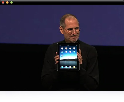 Steve Jobs hålle rupp en ipad